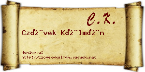 Czövek Kálmán névjegykártya